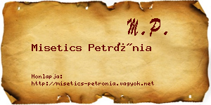 Misetics Petrónia névjegykártya